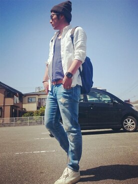 「atmos/atmos girls（アトモスアトモスガール）のSPRUCE ワークリュック（バックパック/リュック）」を使った、кουさん（メンズ・165cm）の春コーディネート