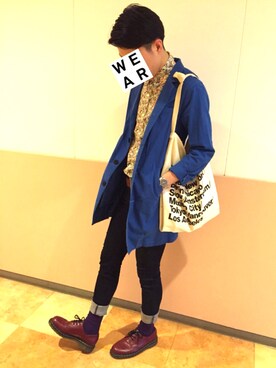 「シャツイン」｜「アイテム（その他アウター）」を使った、だいそんさん（メンズ・175cm）の春コーディネート