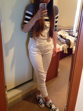 「AVAN LILY（アヴァンリリィ）のアイテム（オールインワン・サロペット）」を使った、yumiさん（レディース・162cm）の秋コーディネート