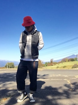 「アクティブ」｜「アイテム（ダウンベスト）」を使った、Ryopeさん（メンズ・178cm）の秋コーディネート