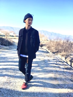 「MIGHTY-MAC（マイティーマック）のアイテム（その他アウター）」を使った、Ryopeさん（メンズ・178cm）の冬コーディネート