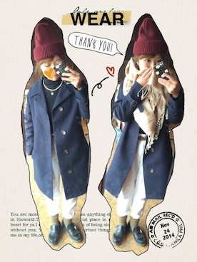 「ルーズソックス」｜「アイテム（トレンチコート）」を使った、ぴーままさん（レディース・152cm）の秋コーディネート