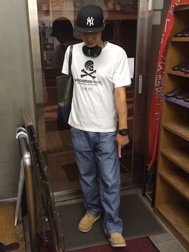 「NO NAME（ノーネーム）のアイテム（ブーツ）」を使った、Dr.さん（メンズ・182cm）の夏コーディネート