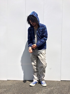 「フード」｜笠井　勝司さん（メンズ・179cm）の春コーディネート