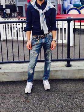 「SEVENDAYS=SUNDAY（セブンデイズサンデイ）のアイテム（スニーカー）」を使った、chamingleonさん（メンズ・170cm）の秋コーディネート