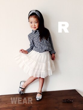 「COMME CA DU MODE（コムサデモード）のアイテム（スカート）」を使った、Riiian & ®iiikkunさん（キッズ・110cm）の秋コーディネート