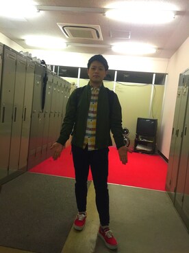 「アイテム（MA-1）」を使った、m.sn8さん（メンズ・163cm・20代）の秋コーディネート