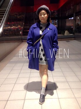 「WINTER STYLE」｜「アイテム（帽子）」を使った、LeeChiaWenさん（レディース・160cm）の冬コーディネート