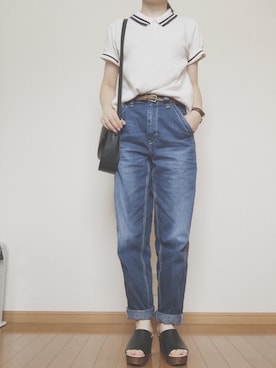 「RCWB（アールシーダブリュービー）のアイテム（パンツ）」を使った、さおさん（レディース・153cm）の夏コーディネート