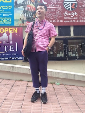 「Saturdays NYC（サタデーズ ニューヨークシティ ）のアイテム（レッグウェア）」を使った、Mitsuaki Nodaさん（メンズ・170cm）の夏コーディネート