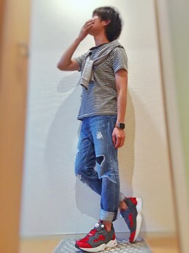 「SHIPS JET BLUE（シップスジェットブルー）のアイテム（カーディガン/ボレロ）」を使った、Nmickeyさん（メンズ・167cm）の春コーディネート