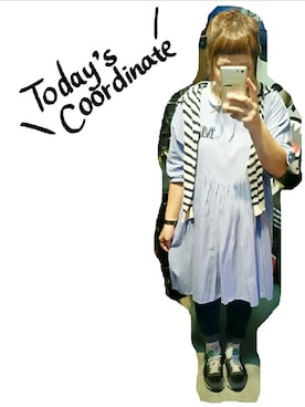 「アイテム（ブローチ/コサージュ）」を使った、**まうこ**さん（レディース・160cm）の秋コーディネート