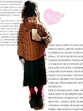 「アイテム（その他トップス、ブラウン系）」を使った、**まうこ**さん（レディース・165cm）の冬コーディネート