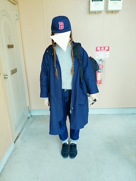 「ボーイフレンドコート」｜**まうこ**さん（レディース・165cm）の冬コーディネート