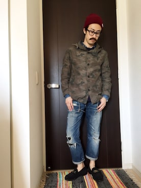 「ユナイテッドアローズ」｜「アイテム（ニットキャップ/ビーニー）」を使った、ライトさん（メンズ・163cm）の春コーディネート