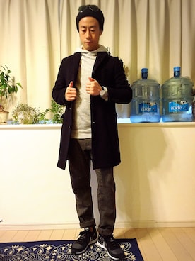 「ダニエルウェリントン」｜「アイテム（ニットキャップ/ビーニー）」を使った、ライトさん（メンズ・163cm）の秋コーディネート