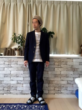 「crolla（クローラ）のアイテム（ハンチング/ベレー帽）」を使った、ライトさん（メンズ・163cm）の春コーディネート