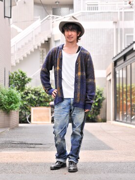 「glamb（グラム）のアイテム（帽子）」を使った、【glamb】多久和 直利さん（メンズ・170cm）の夏コーディネート