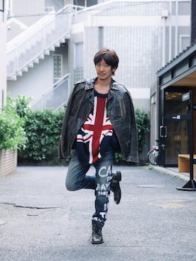 「GLAMB by glamb（グラムバイグラム）のアイテム（ニット/セーター）」を使った、【glamb】多久和 直利さん（メンズ・170cm）の夏コーディネート