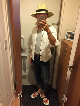 「BOYCOTT（ボイコット）のアイテム（シューズ）」を使った、GoUさん（メンズ・163cm）の夏コーディネート