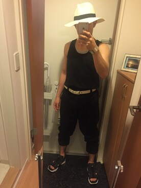 「ｎ’Or（ノアール）のアイテム（パンツ）」を使った、GoUさん（メンズ・163cm）の夏コーディネート