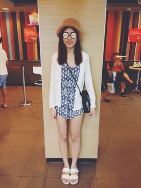 「Lulus（-）のアイテム（オールインワン・サロペット）」を使った、Hananaさん（レディース・172cm）の夏コーディネート