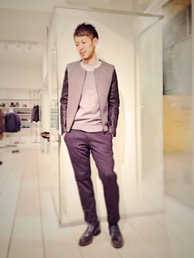 「STUDIOUS SELECT(STUDIOUS SELECT)」｜「アイテム（ノーカラージャケット）」を使った、FACTOTUM_asanumaさん（メンズ・173cm）の秋コーディネート