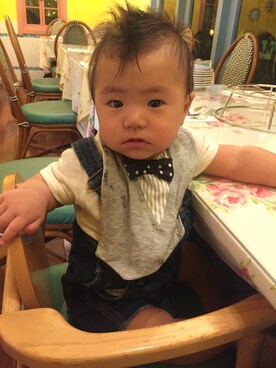 「アイテム（ママ＆ベビー、シルバー系）」を使った、ＹUUSＥYさん（キッズ・70cm）の秋コーディネート