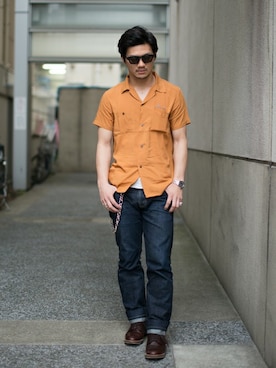 「オープンカラー(襟)」｜【glamb】田上翔さん（メンズ・173cm）の春コーディネート