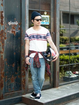 【glamb】田上翔さん（メンズ・173cm）の夏コーディネート