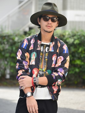 「アイテム（バングル/リストバンド）」を使った、【glamb】田上翔さん（メンズ・173cm・20代）の秋コーディネート