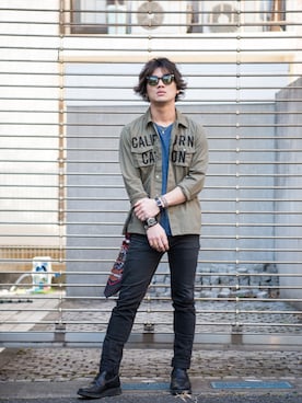 「 スキニーパンツ」｜【glamb】田上翔さん（メンズ・173cm）の冬コーディネート