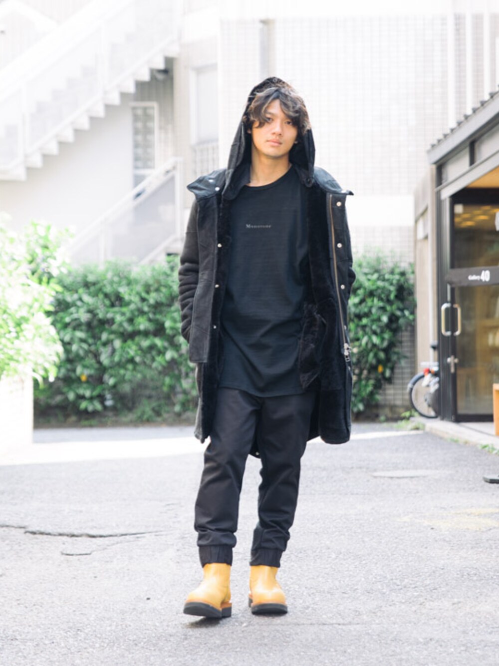 【glamb】田上翔さんの「Mouton mods coat（glamb）」を使ったコーディネート