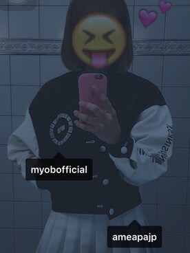 「M.Y.O.B（エム.ワイ.オー.ビー）のアイテム（ブルゾン）」を使った、y___nさん（レディース・159cm）の冬コーディネート