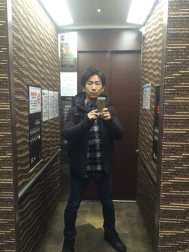 「MofM(manofmoods)（マンオブムーズ）のアイテム（ジャケット/アウター）」を使った、ユーシさん（メンズ・164cm）の冬コーディネート