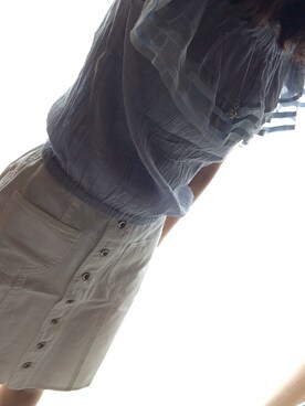 Yuriさんの「前開き台形デニムスカート」を使ったコーディネート