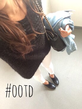 「RANDA」｜「アイテム（ライダースジャケット）」を使った、Mayuさん（レディース・166cm）の秋コーディネート