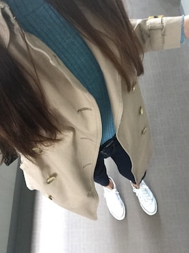 「同色コーデ」｜「アイテム（トレンチコート）」を使った、Mayuさん（レディース・166cm）の春コーディネート