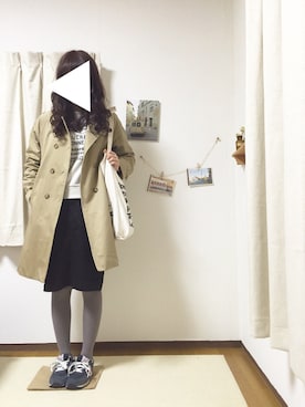「エコバッグ」｜「アイテム（トレンチコート）」を使った、rei * * さん（レディース・159cm）の冬コーディネート