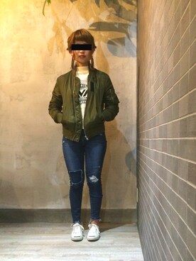「VENCEEXCHANGE（ヴァンスエクスチェンジ）のアイテム（ブルゾン）」を使った、Quatre hair designさん（レディース・162cm）の冬コーディネート