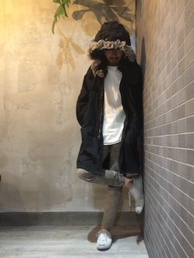 「CONVERSE（コンバース）のCONVERSE コンバース ジャック パーセル / JACK PURCEL（スニーカー）」を使った、Quatre hair designさん（メンズ・179cm）の冬コーディネート