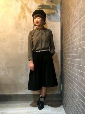 「NICE CLAUP（ナイスクラップ）のアイテム（ハンチング/ベレー帽）」を使った、Quatre hair designさん（レディース・162cm）の冬コーディネート