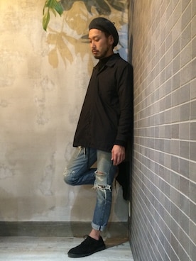 「ink（インク）のアイテム（ブルゾン）」を使った、Quatre hair designさん（メンズ・179cm）の春コーディネート