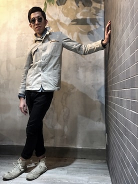 「アイテム（カバーオール、ホワイト系）」を使った、Quatre hair designさん（メンズ・178cm）の春コーディネート