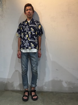 「ALOHA（アロハ）のアイテム」を使った、Quatre hair designさん（メンズ・178cm）の夏コーディネート