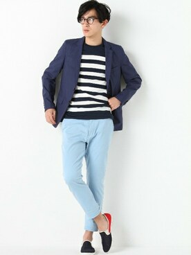 「Journal Standard TRISECT（トライセクト）のアイテム（その他シューズ）」を使った、JOURNAL STANDARD EC担当さん（メンズ・179cm）の春コーディネート