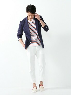 「Journal Standard TRISECT（トライセクト）のアイテム（その他シューズ）」を使った、JOURNAL STANDARD EC担当さん（メンズ・180cm）の春コーディネート