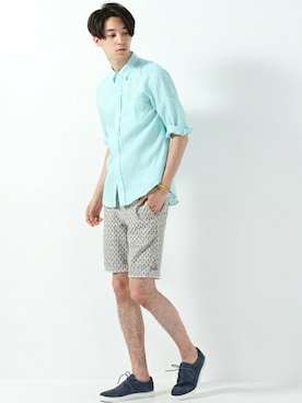 「スエードシューズ」｜JOURNAL STANDARD EC担当さん（メンズ・185cm）の夏コーディネート