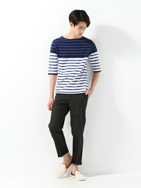 「Journal Standard TRISECT（トライセクト）のアイテム（その他シューズ）」を使った、JOURNAL STANDARD EC担当さん（メンズ・180cm）の夏コーディネート