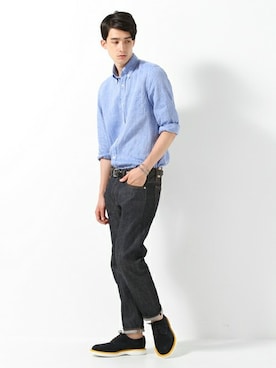 「スエードシューズ」｜JOURNAL STANDARD EC担当さん（メンズ・180cm）の夏コーディネート